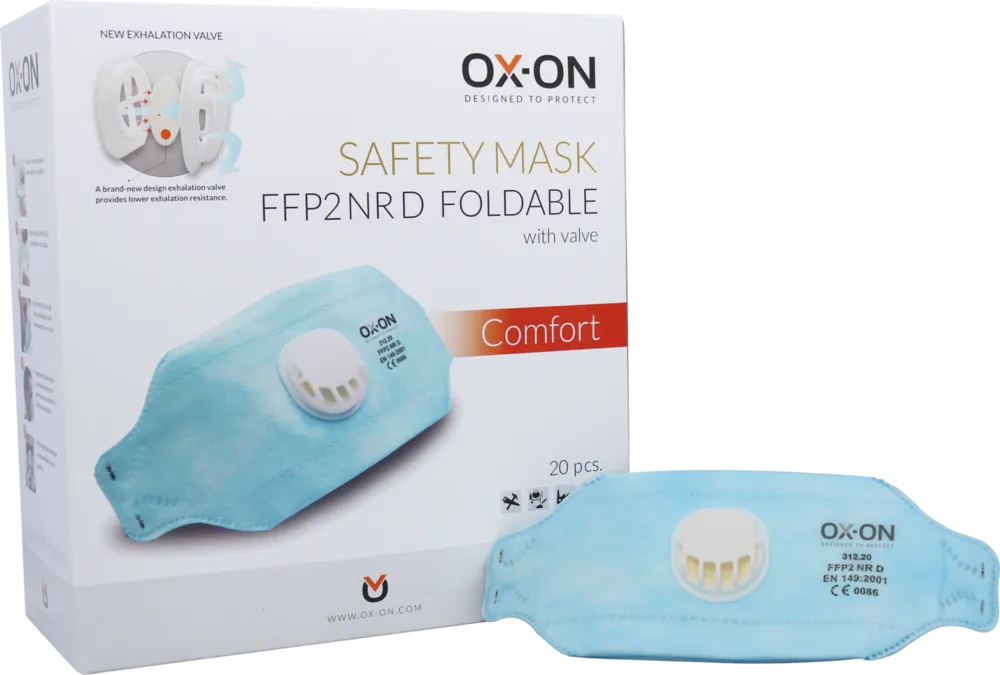 OX-ON Mask FFP2 NR D Foldable w/ Valve Comfort
